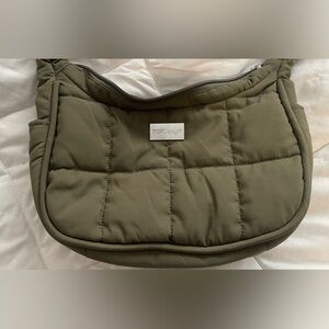 Topshop Khaki Quilted Shoulder Bag
